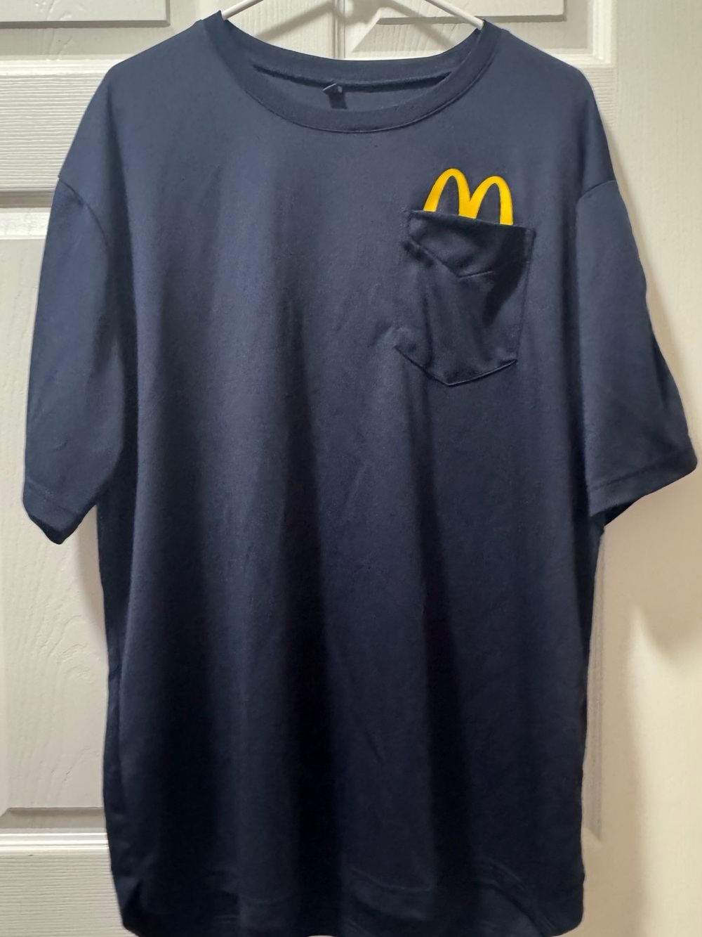 McDonald's Navy T-Shirt with Yellow Arch Pocket Detail